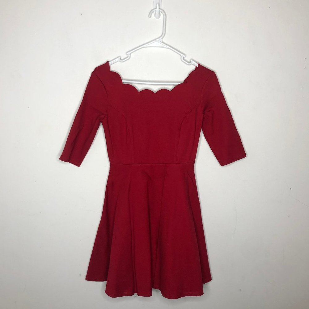 Lulus Red Scallop Dress
